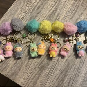 Labubu Keychains with Pom Poms